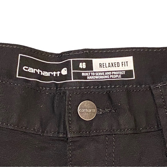 NWT Carhartt Men's Rugged Flex Relaxed Fit Canvas Cargo Black Work Short Size 46 - Picture 2 of 7